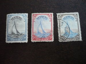 Stamps - Bermuda - Scott# 108.109,109a - Used Part Set of 3 Stamps