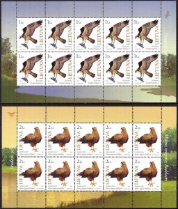 Lithuania 2000 Birds of Prey 2 Sheets MNH**