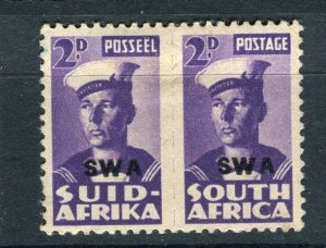 SOUTH WEST AFRICA; 1940s early War Effort Small type issue 2d. pair