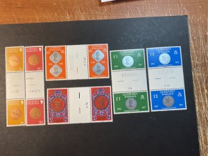 GUERNSEY # 199-203A-MINT NEVER/HINGED--PARTIAL SET OF GUTTER PAIRS--1980-81