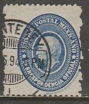 MEXICO O9, BLUE, OFFICIAL, COMBINED PERFORATIONS, USED. F. (1749)