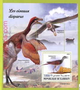 B0203 - DJIBOUTI - MISPERF ERROR Stamp Sheet - 2023 - EXTINCT BIRDS-