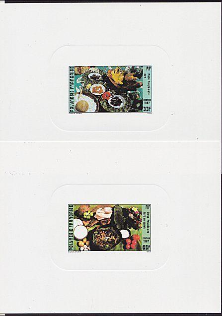 FRENCH POLYNESIA 1987 Food / Cooking set of 2 deluxe proofs.................4067