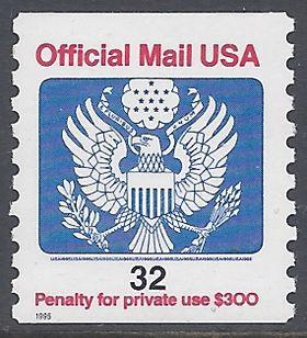 O153 32c Official Mail Coil Single 1995 Mint NH