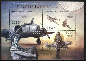 Burundi Stamp 1256  - Disappearance of Amelia Earhart 