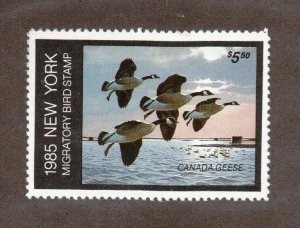 NY1 - New York First Of State Duck Stamp. Single  MNH.OG.   #02 NY1