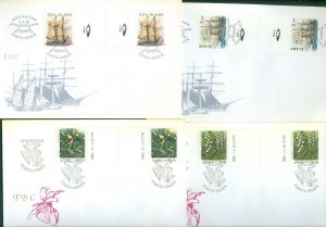 Aland. 4 FDC.1988-89 Gutter Pair.2 Sailing- 2 Orchids. Sc#.31-32-47-54 See Condi