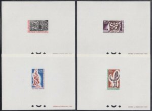 CAMEROUN Sc# 435-8.1 CPL SETS of FRENCH PROOFS of 4 BEAUTIFUL ART PIECES