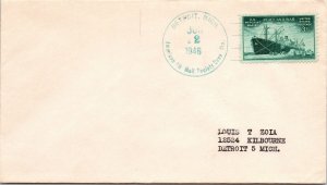 AMERICAN AIR MAIL SOCIETY CONVENTION STATION SPECIAL CANCEL AT DETROIT 1946