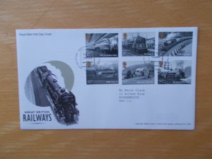 GB 2010 Great British Railways Set on First Day Cover Tallents House, Edin SHS