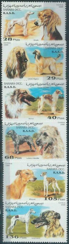 C0416 - Western SAHARA OCCIDENTAL - 1996, Set of 6: Dogs, Greyhound, Lebrel