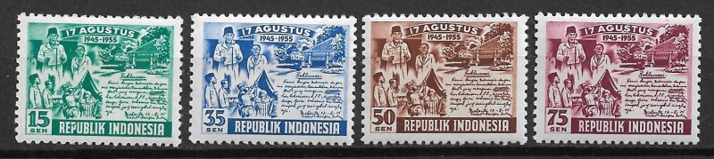 1955 Indonesia 406-9 Proclamation of Independence C/S of 4 mint