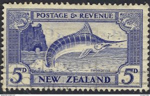 NEW ZEALAND 1936 KGVI 5d Ultramarine SG584 Used
