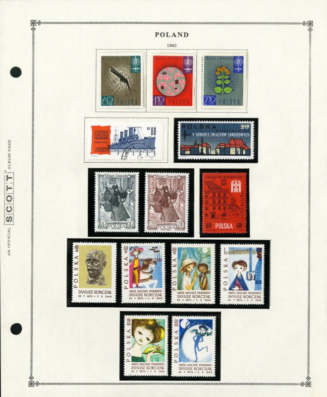 Poland All Mint NH 1960 to 1964 Rare Stamp Collection