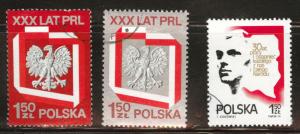 Poland Scott 2045-7 used 1974 stamp set