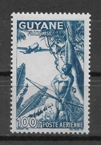 French Guiana 1944, Airmail, Vichy, 100fr Scott # C8C, VF MNH**