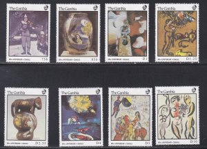 Gambia # 677-684 & 685-686, Chagall Paintings, Mint Hinged 1/3 Cat.