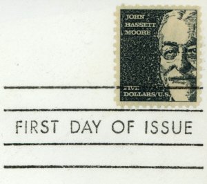 USA #1295 John Bassett Moore 1966 FDC First Day Issue Cover $5 Postage