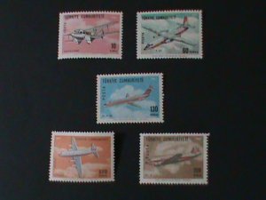 ​TURKEY-1967-SC#39-43  TRANPORTATION  AIR PLANES -MNH VERY FINE-LAST ONE