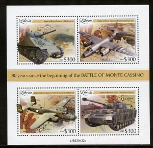 LIBERIA 2023 80th ANNIVERSARY OF THE BATTLE OF MONTE CASSINO SHEET MINT NH