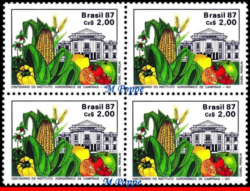 2106 BRAZIL 1987 AGRICULTURE INSTITUTE OF CAMPINAS, IAC, FRUIT C-1553, BLOCK MNH