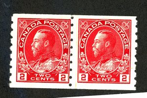 Canada #127 MINT Paste up Pair OG LH Thin