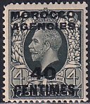 Great Britain Morocco Offices 1930 Sc 66 40c on 4p Slate Green Wmk 35 Stamp MH