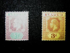 ST. LUCIA - SCOTT# 43,47 - MLH - CAT VAL $14.00