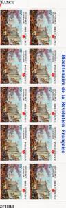 GABON 1988 Sc#645 Storming of the Bastille/Philexfrance '89 Strip of 10 MNH