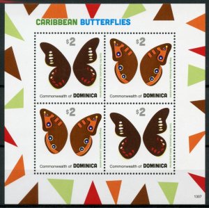 Dominica Butterfly Stamp 2013 MNH Caribbean Butterflies Buckeye 4v M/S I