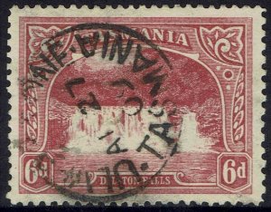 TASMANIA 1905 DILSTON FALLS 6D LITHOGRAPHED WMK CROWN/A COMPOUND PERF 12½ & 11