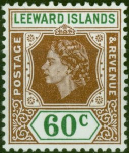 Leeward Islands 1954 60c Brown & Green SG137 V.F MNH