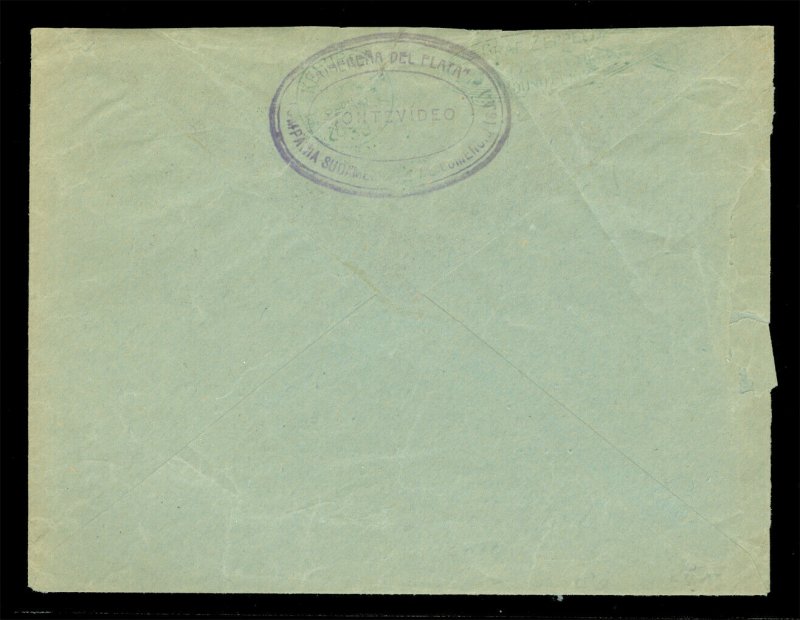 URUGUAY 1930.5.21 AIRMAIL Albatross ZEPPELIN 1st South American flight cvr to US