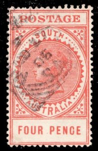 1906-12 South Australia Sc #150 - Four Pence Queen Victoria - Used stamp Cv$9