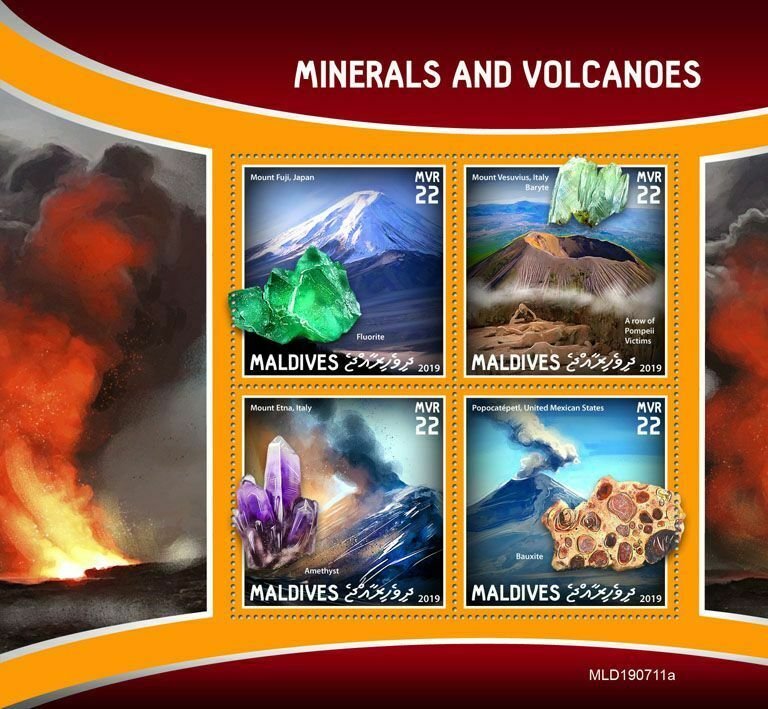 Z08 IMPERF MLD190711a MALDIVES 2019 Minerals and volcanoes MNH ** Postfrisch