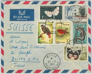 42901 - MADAGASCAR - POSTAL HISTORY - ENVELOPE - BUTTERFLIES Birds MONKEYS...-