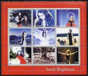 KALMYKIA - 2002 - Sarah Brightman -Perf 9v Sheet-Mint Never Hinged-Private Issue