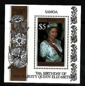 Samoa-Sc#916- id7-unused NH sheet-QEII-70th Birthday-1996-