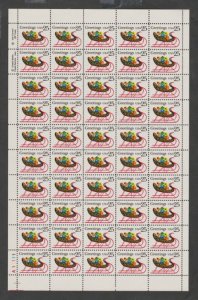 U.S. Scott Scott #2428 Christmas Greetings Sleigh Stamp - Mint NH Sheet