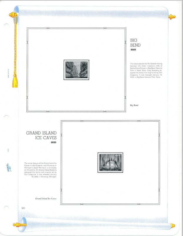WHITE ACE 2020 US Regular Issue Plate Blocks Album Supplement USR-PB51