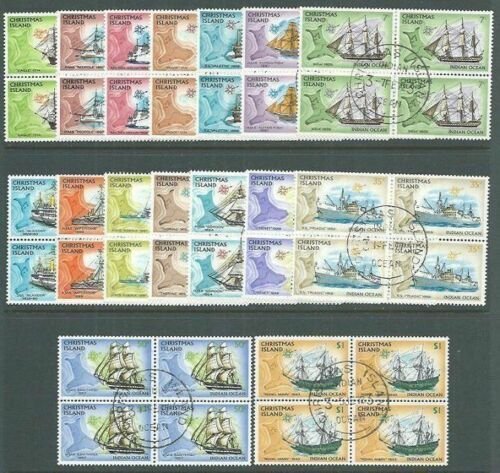 CHRISTMAS IS 1972 Ships Definitive set fine used blocks of 4...............65012 