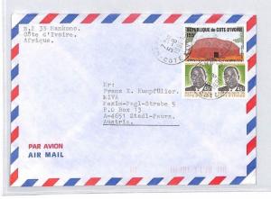 CA199 1991 Ivory Coast *Nankono* Airmail Cover Austria MISSIONARY VEHICLES MIVA