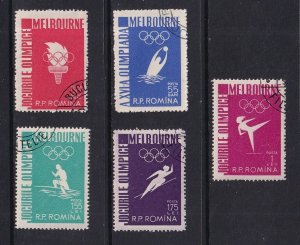 Romania   #1116-1120 cancelled  1956  Olympic games Melbourne