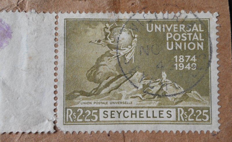 Seychelles 1949 UPU Two Rupee 25 SG 157 used