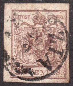 1850 Lombardy - Venetia Sc #5 - 30¢ Coat of Arms - Used stamp Est $26.50