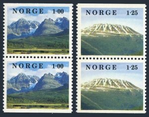Norway 729-730 pairs, MNH. Michel 771-772 D/D. Landscapes 1978. Lenangstindene,