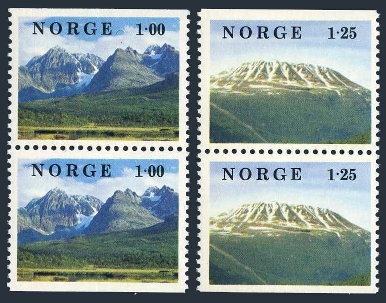 Norway 729-730 pairs, MNH. Michel 771-772 D/D. Landscapes 1978. Lenangstindene,