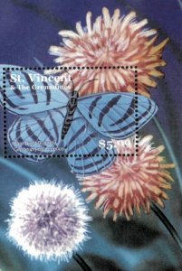 St. Vincent 2002 - Butterflies - Souvenir Stamp Sheet - Scott #3019 - MNH