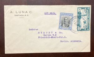 D)1933, DOMINICAN REPUBLIC, LETTER CIRCULATED TO GERMANY, WITH STAMPS 3RD ANNI