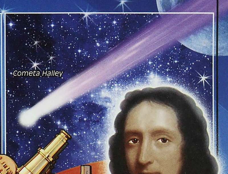 Discovery of Halley Comet Stamp Edmond Halley Space S/S MNH #3340 / Bl.638